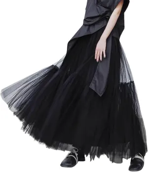 Women's A Line Tulle Party Dinner Tutu Skirt Brown Stretchy High Waisted Flared Skirt Plus Size Womens Skirts