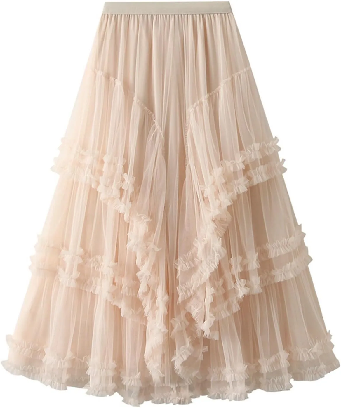 Women's A Line Tulle Party Dinner Tutu Skirt Brown Stretchy High Waisted Flared Skirt Womens Button Front Denim
