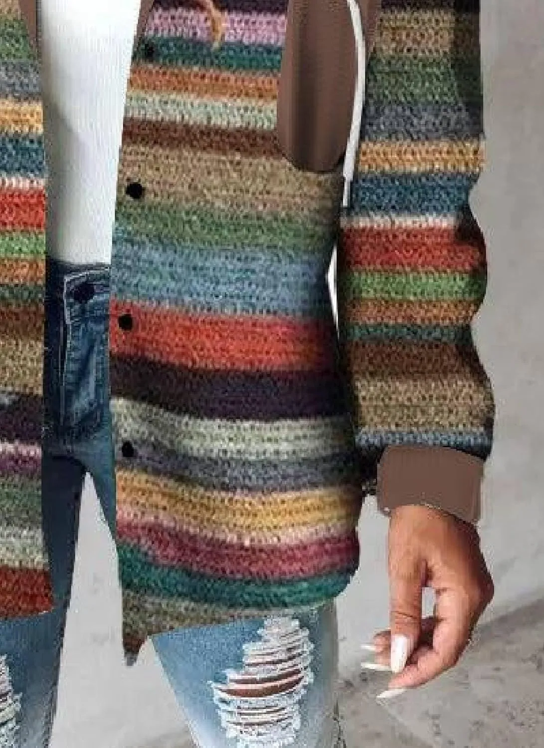Women's Fall Fashion 2024 Oversized Sweatshirt Casual Long Sleeve Multicolor Print Button Down Hoodies