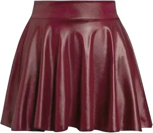 Women's Fashion High Waist Pleated Solid Color Short Skirt Loose Skirt Pencil Skirts with Pockets for Women Knee