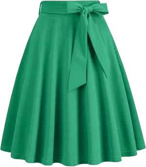 Women's High Waist A Line Skirts for Women Vintage Midi Long Skirt Casual Athletic Skirts