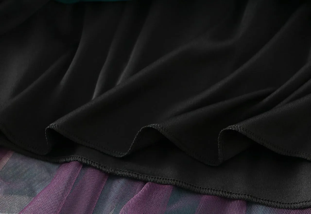 Women's Pleated Tulle Skirt Irregular Underskirt Layered Pleated A-line Midi Skirt for Wedding Party Prom
