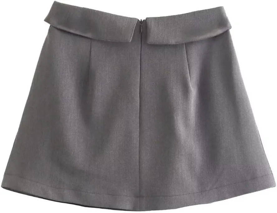 Womens Short Skirts - Pleated Skirt Women Mini Skirts Woman Fashion High Waist Skirts for Women Streetwear Pocket