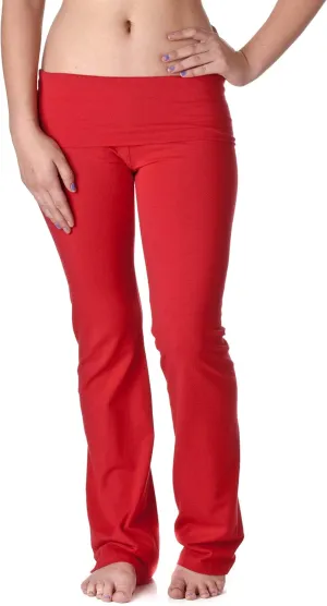 Women's Slimming Foldover Bootleg Flare Yoga Pants
