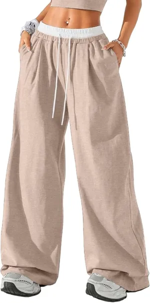 Womens Sweatpants Wide Leg Pants Casual Palazzo Flowy Trouser Woman High Waisted Loose Fit Lounge Pant Comfy 2025