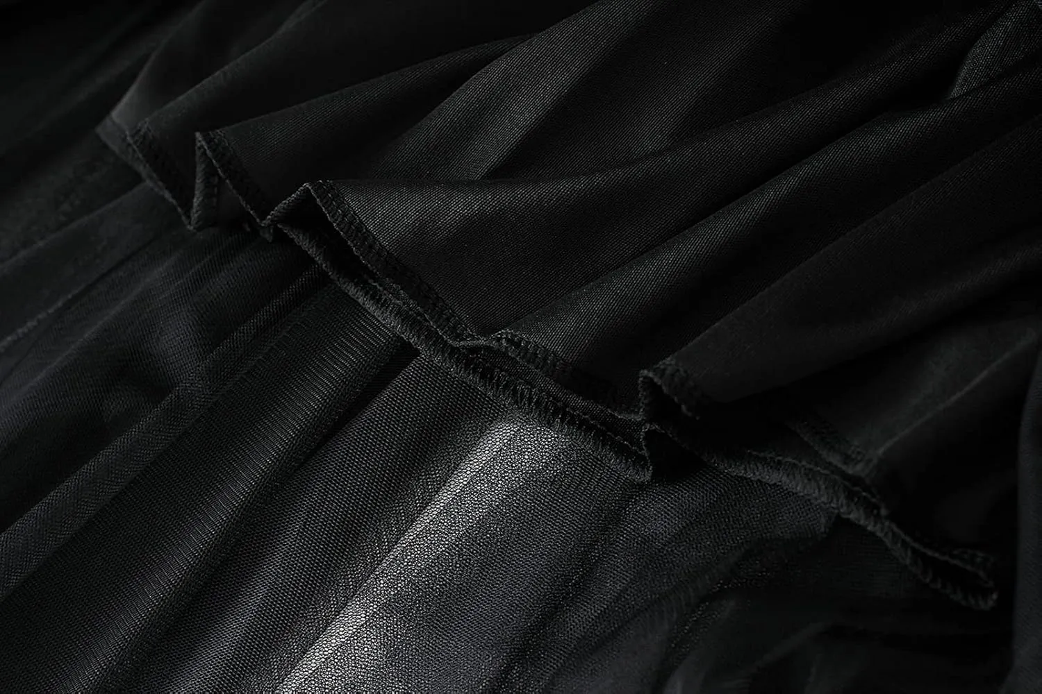 Women's Tulle Skirt Mesh Pleated Skirt Elastic High Waist Layered A-Line Swing Skirt Ladies Fashion Pleated Midi Skirt