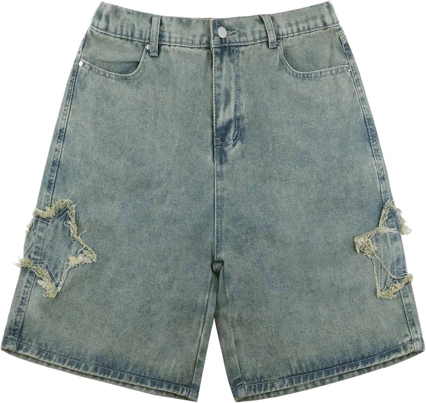 Women's Y2K Star Pants Elastic Waist Drawstring Casual Sporty Baggy Shorts with Pockets