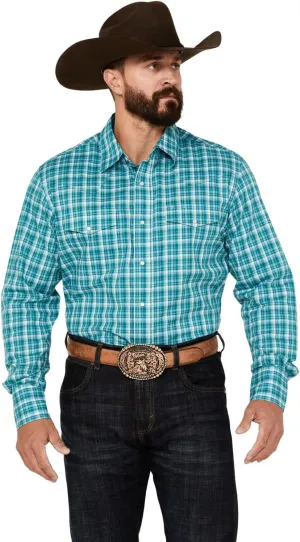Wrangler Men's Sport Western Two Pocket Long Sleeve Snap Shirt