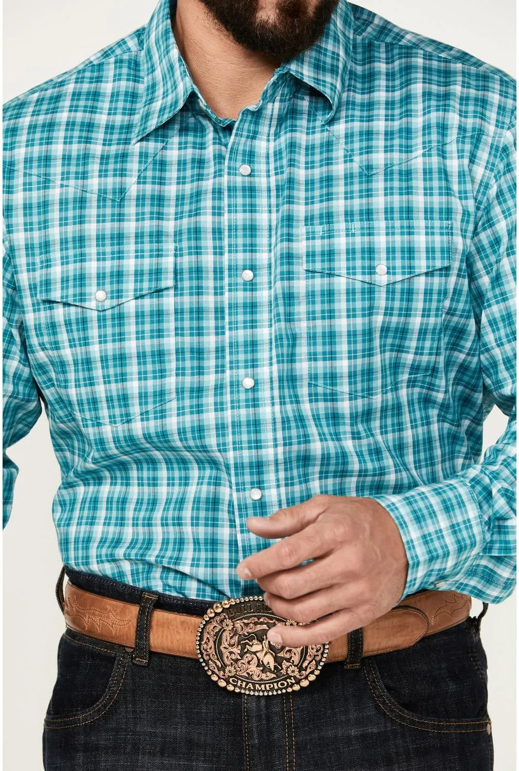 Wrangler Men's Sport Western Two Pocket Long Sleeve Snap Shirt