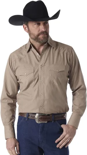 Wrangler Men's Sport Western Two Pocket Long Sleeve Snap Shirt