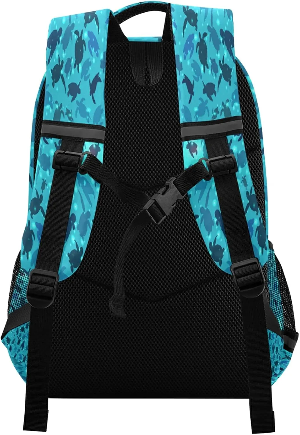 xigua Students Backpack Boy Girl School Bookbag,Glowing Beautiful Blue Turtle Waterproof 12.9In Laptop Backpack for Children Outdoor Camping Travel Daypack Casual Bags