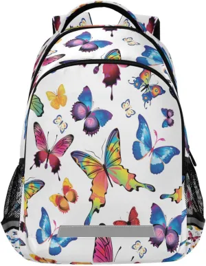 xigua Students Backpack Boy Girl School Bookbag,Waterproof 12.9In Laptop Backpack for Children Outdoor Camping Travel Daypack Casual Bags-Butterfly Pattern