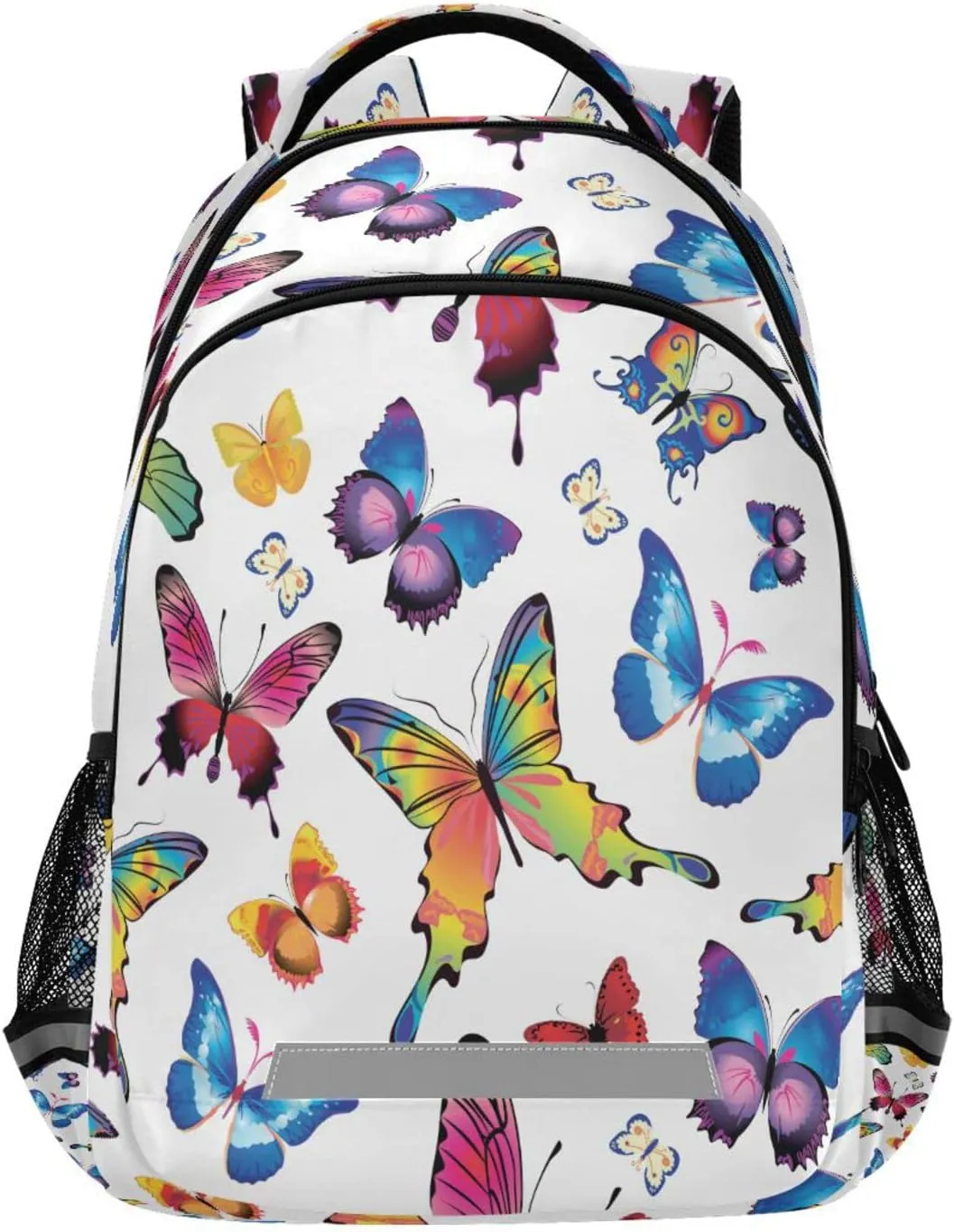 xigua Students Backpack Boy Girl School Bookbag,Waterproof 12.9In Laptop Backpack for Children Outdoor Camping Travel Daypack Casual Bags-Butterfly Pattern