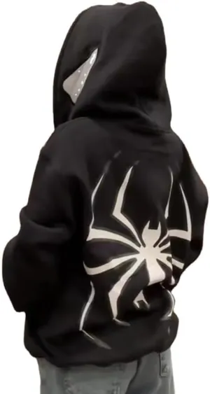 Y2k Hoodie Men Women Spider Full Zip Hoodie Y2k Jacket Hip Hop Aesthetic Graphic Hoodies Gothic Emo Grunge Hoodie