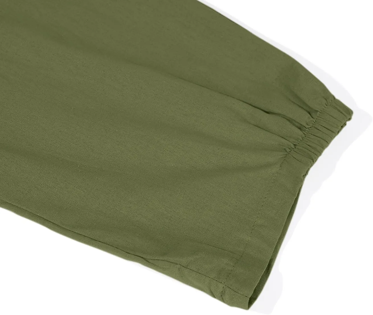 yoeasy Women's Linen Ankle Capris Trousers Loose Comfy Lounge Elastic Waist Pants with Pockets