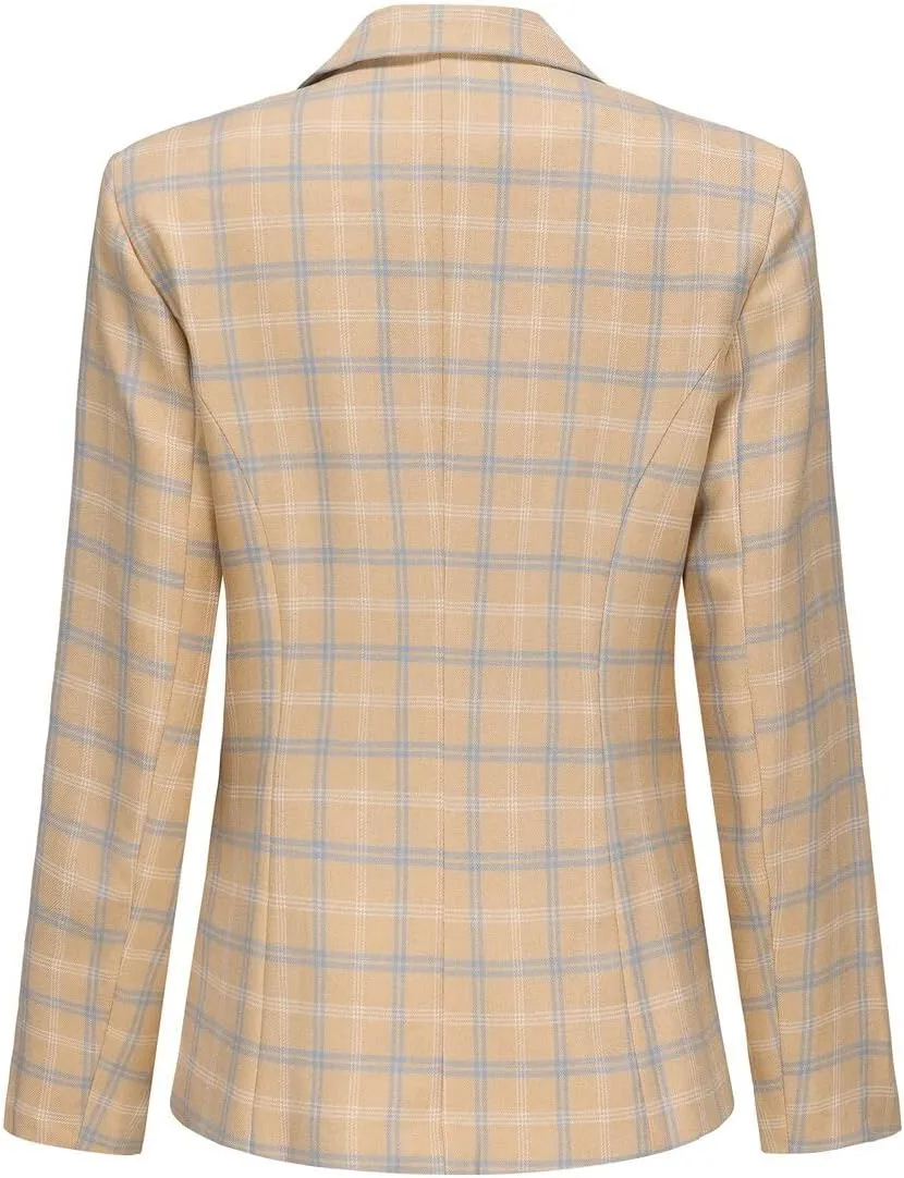 YYNUDA Women's Business Plaid Suit Set Lady 2 Piece 1 Button Office Blazer Jacket and Pants for Work