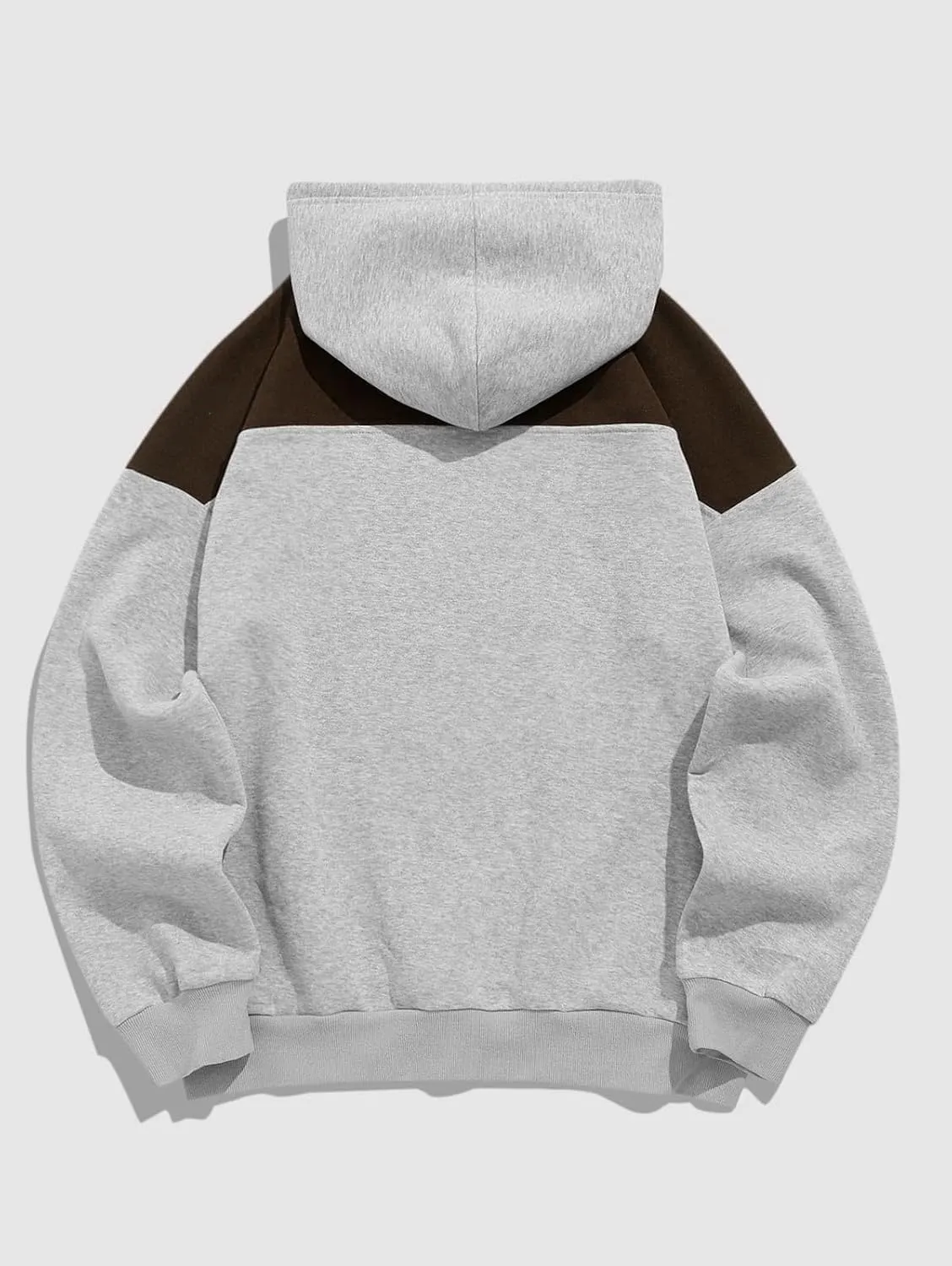 ZAFUL Men's Hooded Sweatshirt Graphic Colorblock Two Tone Fleece Lined Pullover Thermal Hoodie