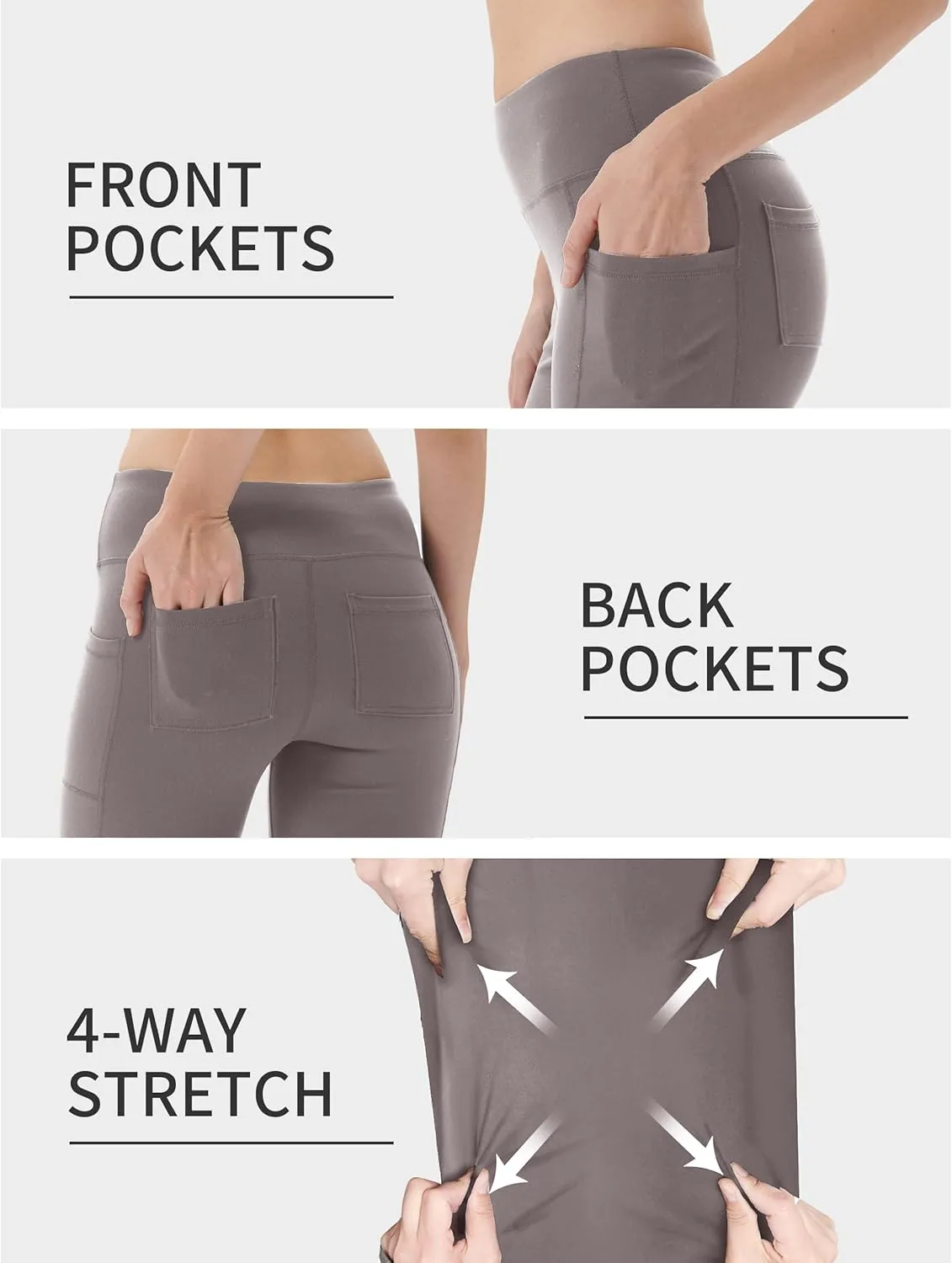 Zeronic Women Yoga Dress Pants Stretchy Bootcut High Waist Straightleg Workout Office Slacks with Pockets Bootleg Flare Pants
