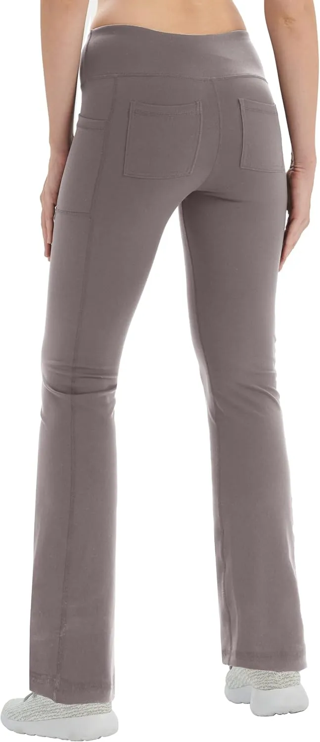 Zeronic Women Yoga Dress Pants Stretchy Bootcut High Waist Straightleg Workout Office Slacks with Pockets Bootleg Flare Pants